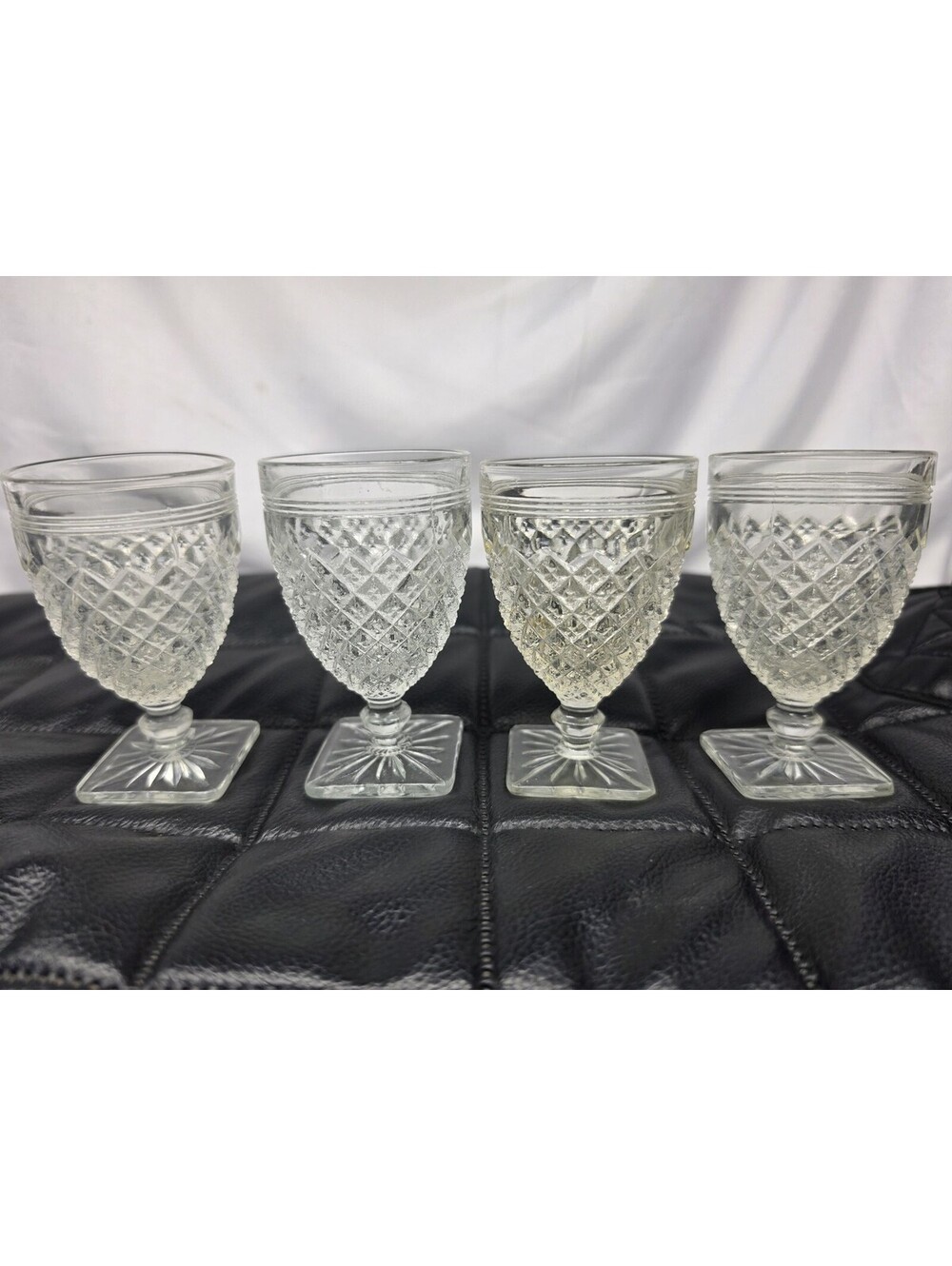 5 Hocking Miss America Clear Depression Glass 3 Oz Wine Goblets Vintage 1930s